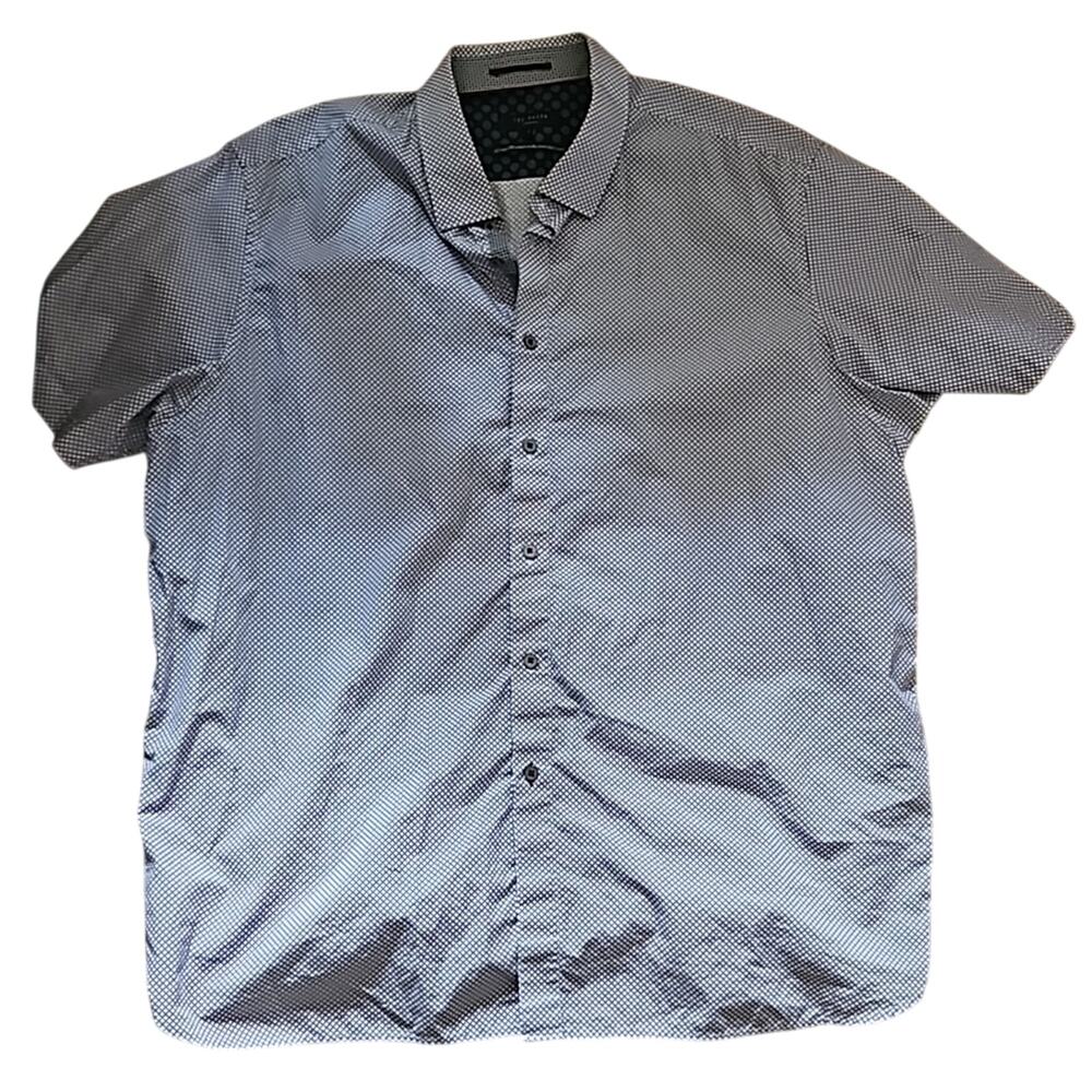 Ted Baker London Men Blue and white Buttoned Shirt Size 7 ( XL)